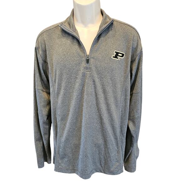 Purdue boilers 1/4 zip performance pullover long sleeve top M grey NWOT mens - Picture 1 of 6